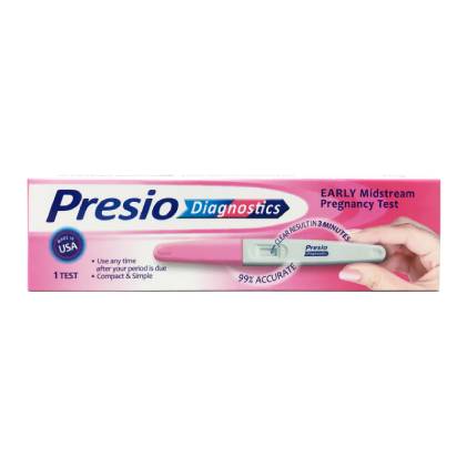 Presio Diagnostics Early Midstream Pregnancy Test Kit (Twin Pack)