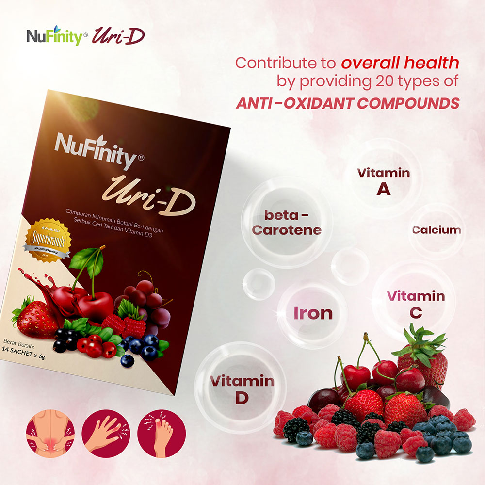 NuFinity UriD Botanical Beverage with Tart Cherry Powder and Vitamin