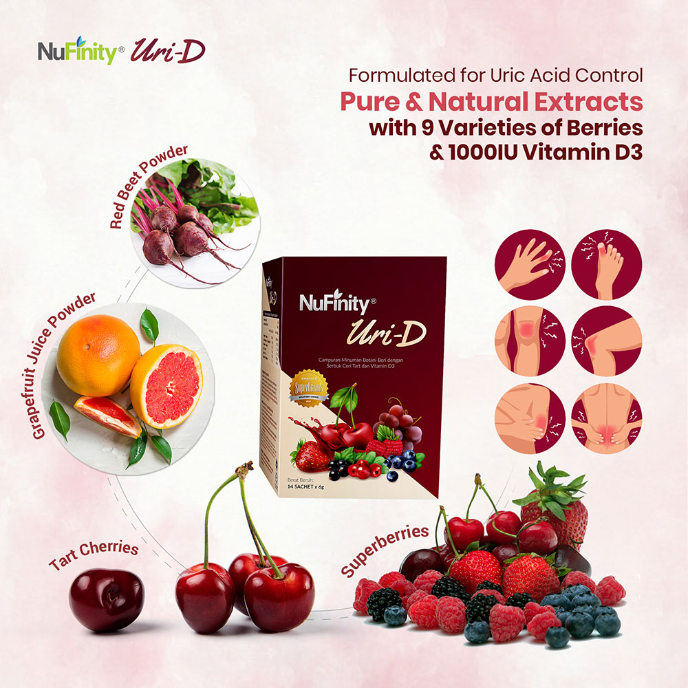 NuFinity UriD Botanical Beverage with Tart Cherry Powder and Vitamin