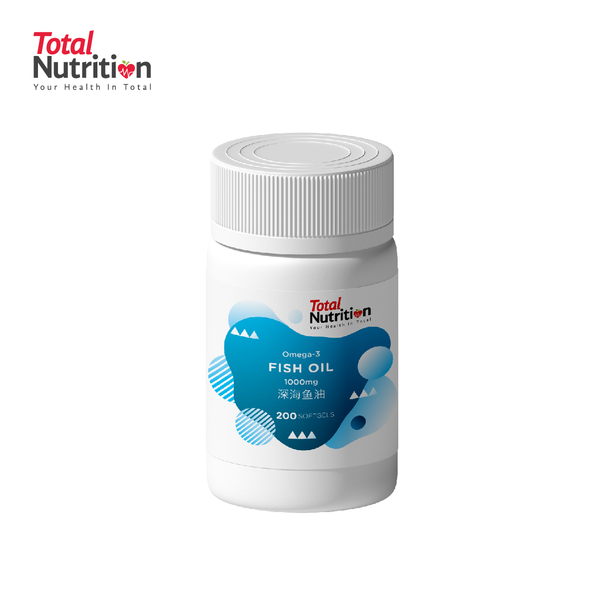 [Ready Stock] Total Nutrition Omega-3 Fish Oil 1000mg Softgels, 200s
