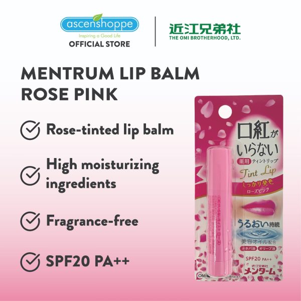 [Ready Stock] OMI Menturm Lip Balm SPF20 Rose Pink