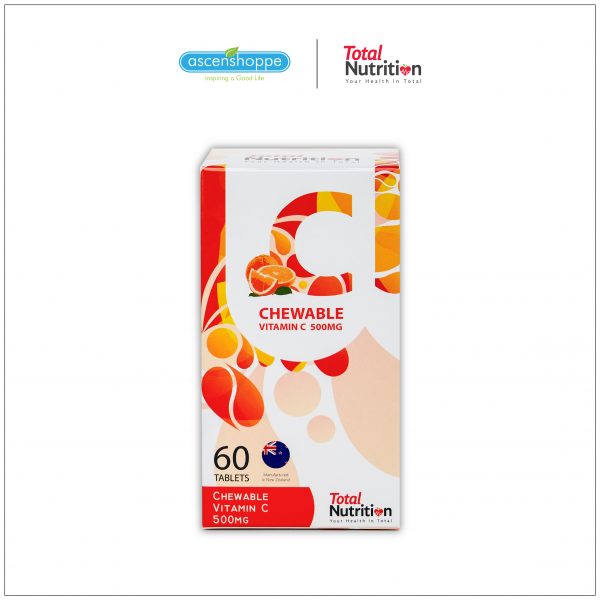 Total Nutrition Chewable Vitamin C 500MG 60S (Made in New Zealand) - 1 bottle
