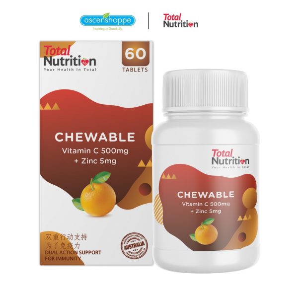 Total Nutrition Chewable Vitamin C 500MG + Zinc 5MG 60s - Image 3