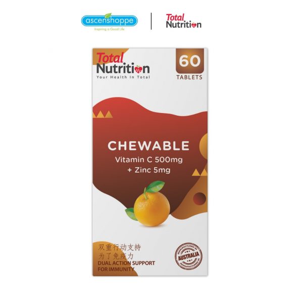 Total Nutrition Chewable Vitamin C 500MG + Zinc 5MG 60s - Image 2