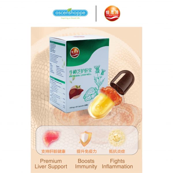 YISHIYUAN 60'S Antrodia Liver 牛樟芝 body detoxification healthy liver improve metabolic rate high body fat cholesterol - Image 3